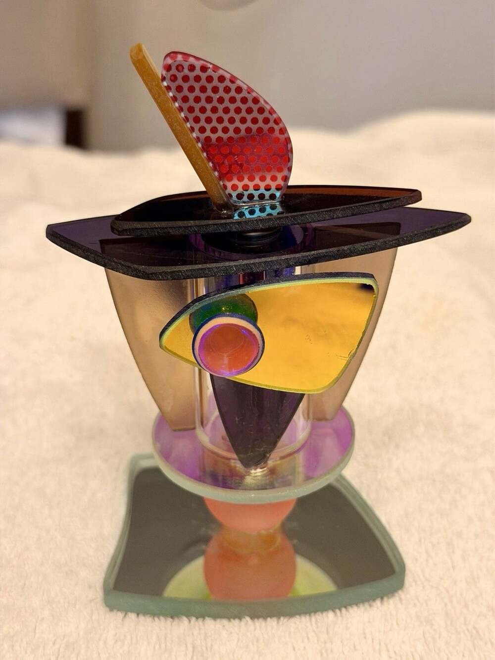 Vintage George Ponzini Signed Post-Modern Studio Glass Perfume Bottle